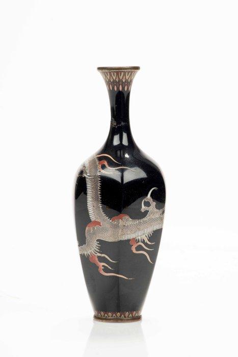 Vaas - Brons, Emaille, Zilver, Cloisonné - Een zeshoekige, Antiek en Kunst, Antiek | Overige Antiek
