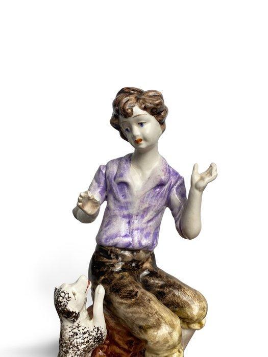 sculptuur, Scène de genre - 28 cm - Céramique de Bassano, Antiek en Kunst, Curiosa en Brocante