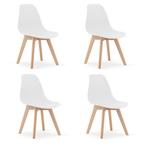 Eetkamerstoelen KITO - set van 4 eetstoelen - wit, Huis en Inrichting, Ophalen of Verzenden, Nieuw