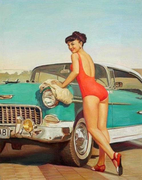 Christian Herzig - Car Wash, Antiquités & Art, Art | Peinture | Moderne