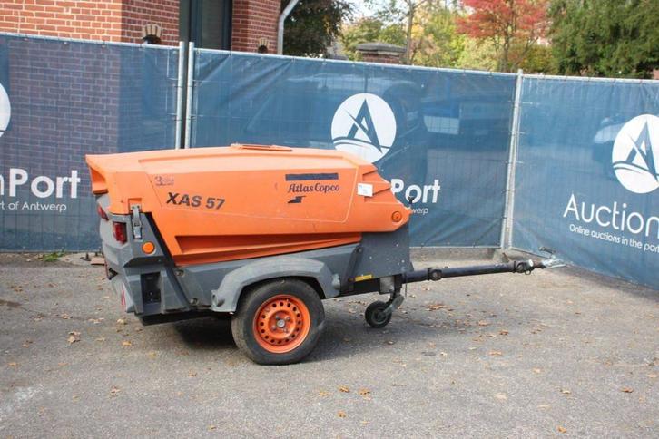Veiling: Compressor Atlas Copco XAS57DD Diesel 7bar 2008, Zakelijke goederen, Machines en Bouw | Pompen en Compressoren, Ophalen