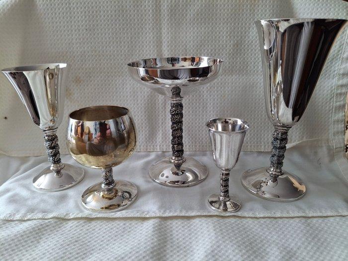 ROMA S.L. MADRID SPANJE - Doopbeker (5) - Vijfdelig (5), Antiek en Kunst, Antiek | Zilver en Goud