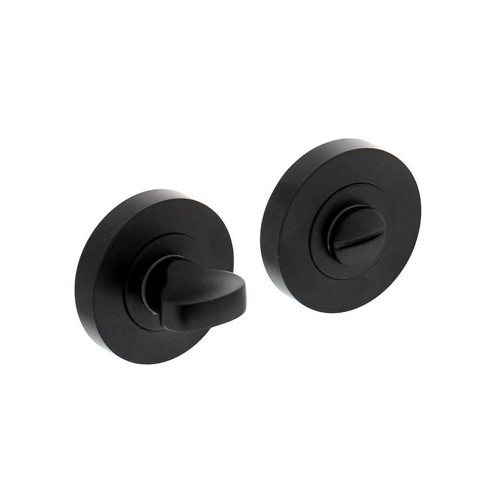 Rozet met wc slot / badkamersluiting 52x8mm mat zwart, Doe-het-zelf en Bouw, Hang- en Sluitwerk, Slot, Nieuw, Koper of Messing