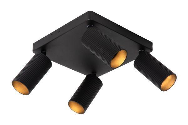 Lucide CLUBS - Plafondspot - 4xGU10 - Zwart -, Huis en Inrichting, Lampen | Spots, Nieuw, Verzenden