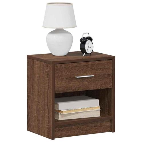 vidaXL Nachtkastjes 2 st met lade 39x28x41 cm bruin, Huis en Inrichting, Slaapkamer | Nachtkastjes, Nieuw, Verzenden