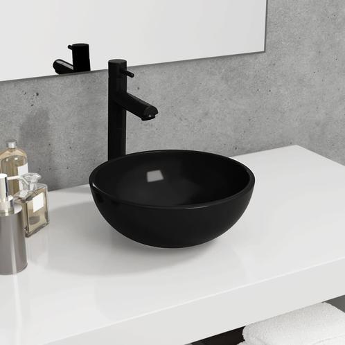 vidaXL Wasbak 30x12 cm gehard glas zwart, Doe-het-zelf en Bouw, Sanitair, Nieuw, Verzenden