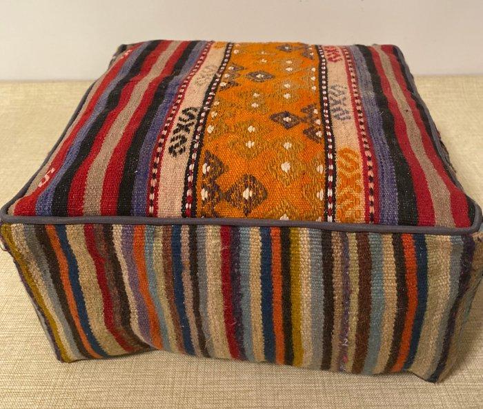 Kelim Poef - Kelim - 48 cm - 48 cm, Huis en Inrichting, Stoffering | Tapijten en Vloerkleden