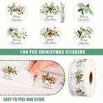 Sluitstickers grotere kerstetiketten merry christmas hulst, Nieuw