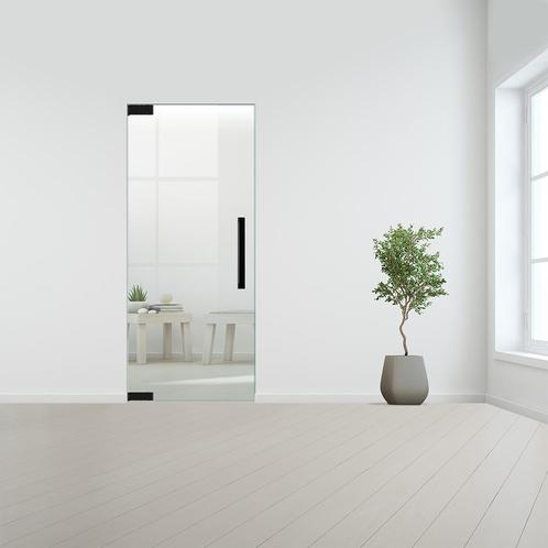 Glazen binnendeur zonder kozijn zwart beslag-Linksdraaiend-B, Bricolage & Construction, Fenêtres & Moustiquaires, Envoi