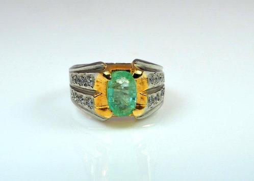 Zonder Minimumprijs - Ring Zilver Smaragd, Handtassen en Accessoires, Ringen