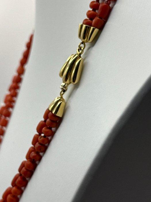 Halsketting - 18 karaat Geel goud Koraal - Koraal, Handtassen en Accessoires, Kettingen