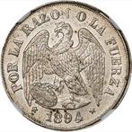 Chili. 1 Décimo 1894/3 - NGC MS63, Postzegels en Munten