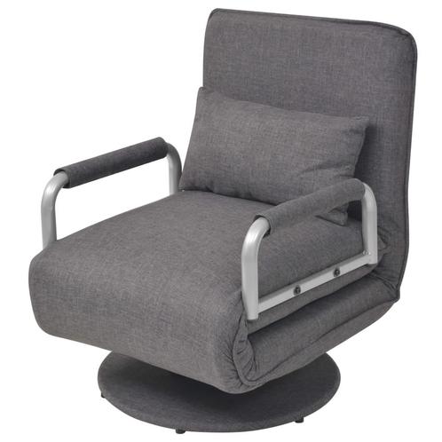 vidaXL Draaistoel en slaapbank 60x75x80 cm lichtgrijs, Huis en Inrichting, Fauteuils, Nieuw, Verzenden