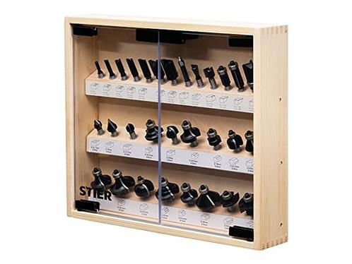 STIER - Cutterassortiment - 30 stuks - Houtfrezenset 8 mm, Huis en Inrichting, Woonaccessoires | Overige, Zo goed als nieuw, Verzenden