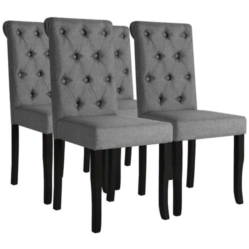 vidaXL Eetkamerstoelen 4 st stof donkergrijs, Huis en Inrichting, Stoelen, Nieuw, Verzenden
