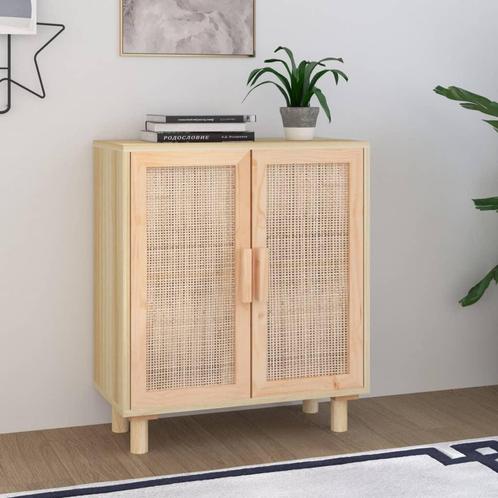 vidaXL Dressoir 60x30x70 cm massief grenenhout en rattan, Huis en Inrichting, Kasten | Dressoirs, Nieuw, Verzenden