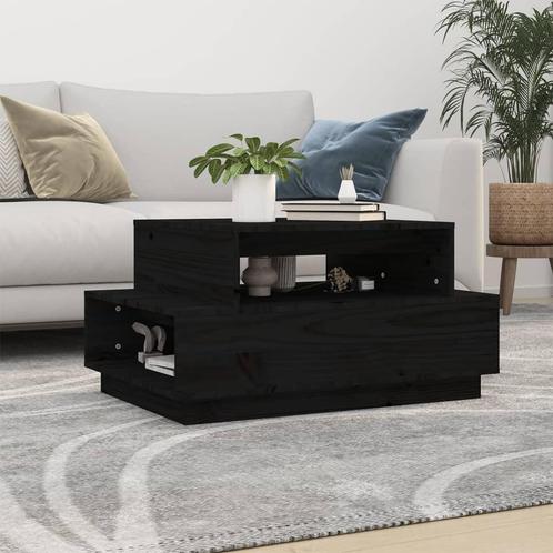 vidaXL Salontafel 80x55x40,5 cm massief grenenhout zwart, Maison & Meubles, Tables | Tables de salon, Envoi