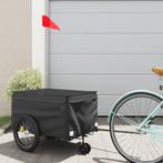 vidaXL Fietstrailer 30 kg ijzer zwart, Fietsen en Brommers, Verzenden, Nieuw