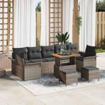 vidaXL Tuinbank Set met kussen met opslag 10 pcs Grijs 90 x, Verzenden, Nieuw