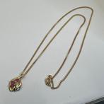 Collier avec pendentif - 18 carats Or jaune Rubis