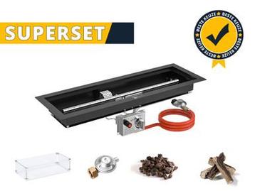 GoFire SUPERSET inbouwbrander rechthoek 75 x 25 cm |, Tuin en Terras, Verzenden, Nieuw
