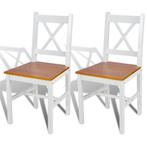 vidaXL Eetkamerstoelen 2 st grenenhout wit, Huis en Inrichting, Stoelen, Verzenden, Nieuw