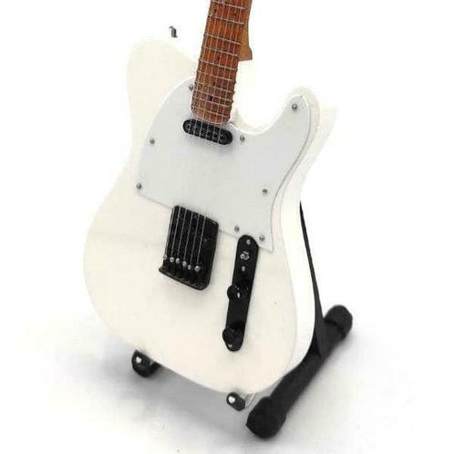 Miniatuur Fender Telecaster gitaar met gratis standaard, Collections, Cinéma & Télévision, Envoi