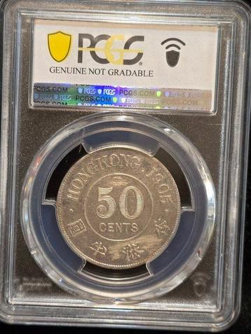 Brits Hongkong. 50 Cents 1905 beschikbaar voor biedingen