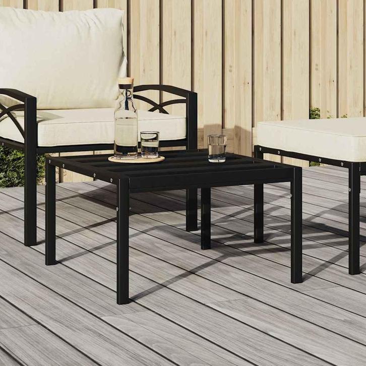 vidaXL Tuintafel 60x60x35 cm staal zwart, Tuin en Terras, Tuinsets en Loungesets, Nieuw, Verzenden