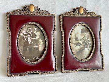 Twee elegante fotolijsten in Antieke Franse stijl met