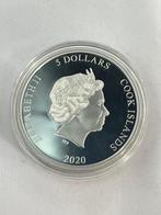Cookeilanden. 5 Dollars 2020 Chameleon, 1 Oz (.999) (Zonder