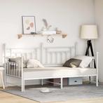 vidaXL Ligbedframe met Uittrekbed Wit 90x200 cm Staal, Huis en Inrichting, Verzenden, Nieuw