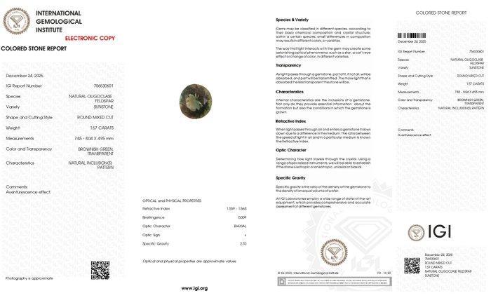 1 pcs Groen, Bruin, Meerkleurig Gemengde edelstenen - 1.57, Handtassen en Accessoires, Edelstenen