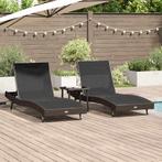 vidaXL Ligstoel 3 pcs Bruin 197 x 70 x 82 cm poly rattan, Verzenden