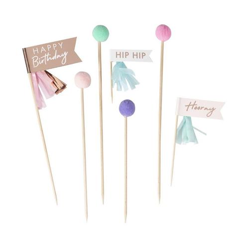 Happy Birthday Cocktailprikkers 18cm, Hobby en Vrije tijd, Feestartikelen, Nieuw, Verzenden
