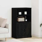 vidaXL Hoge Kast Zwart Eiken 60x35.5x103.5 cm Bewerkt Hout, Huis en Inrichting, Kasten | Dressoirs, Verzenden, Nieuw