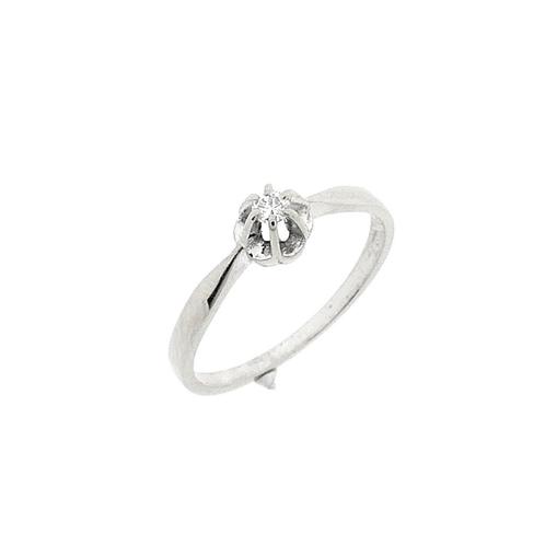 Witgouden solitair ring met diamant | 0,05 ct., Bijoux, Sacs & Beauté, Bagues, Enlèvement ou Envoi