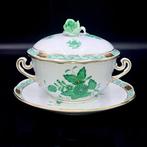 Herend - Exquisite Soup Cup with Rose Knob Lid and Saucer (3