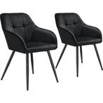 tectake Eetkamerstoel Marilyn, fluweeloptiek, gestikt patroo, Huis en Inrichting, Stoelen, Verzenden, Nieuw