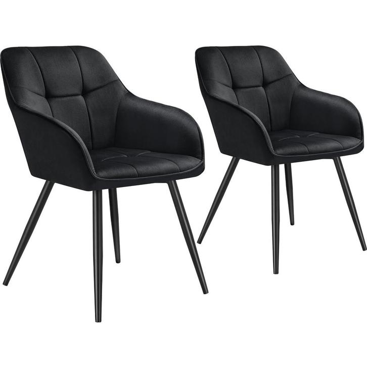 tectake Eetkamerstoel Marilyn, fluweeloptiek, gestikt patroo, Huis en Inrichting, Stoelen, Verzenden