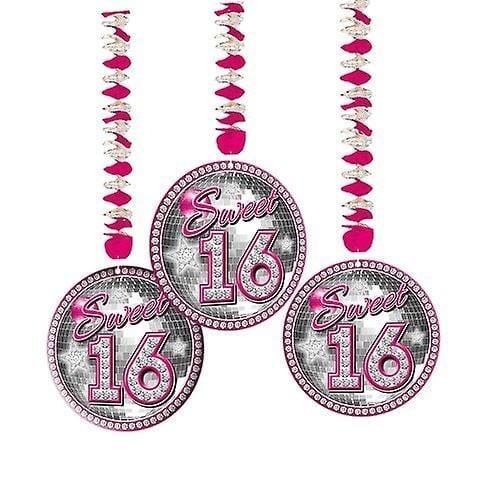 Sweet 16 Hangdecoratie 70cm 3st, Hobby en Vrije tijd, Feestartikelen, Nieuw, Verzenden