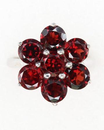 Grenat - Argent, Bague Grenat Stellaire - Feu Sacré &