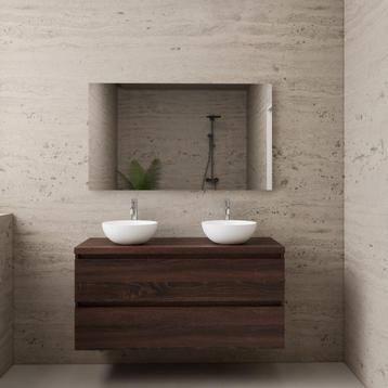 ACTIE BWS Badmeubel | Paris | Sonoma Choco | 120 cm | met, Ophalen of Verzenden, Bad