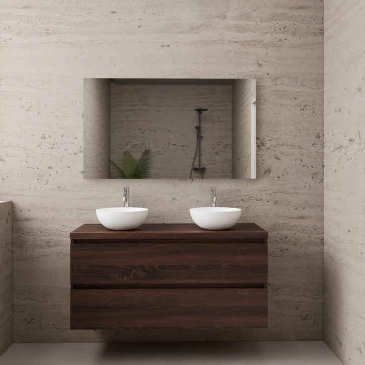 ACTIE BWS Badmeubel | Paris | Sonoma Choco | 120 cm | met, Doe-het-zelf en Bouw, Sanitair, Bad, Nieuw, Ophalen of Verzenden