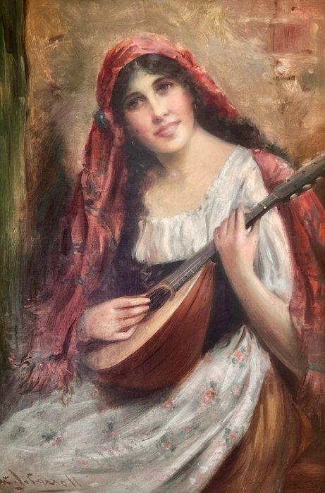 William Joseph Carroll (1842-1902) - Portrait of a beautiful, Antiek en Kunst, Kunst | Schilderijen | Klassiek