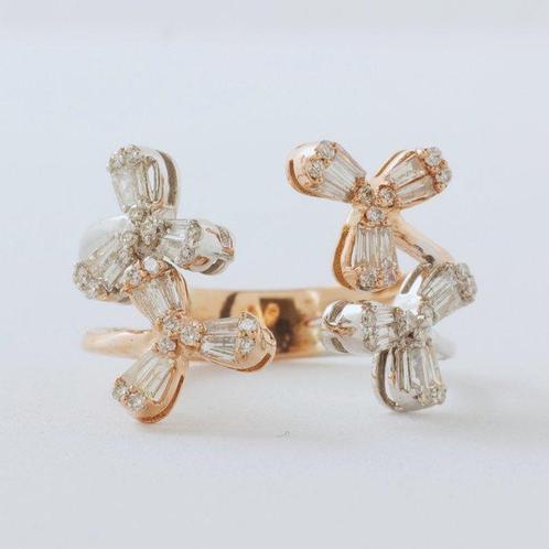 Ring - 14 karaat Roségoud -  0.39ct. tw. Diamant, Handtassen en Accessoires, Ringen