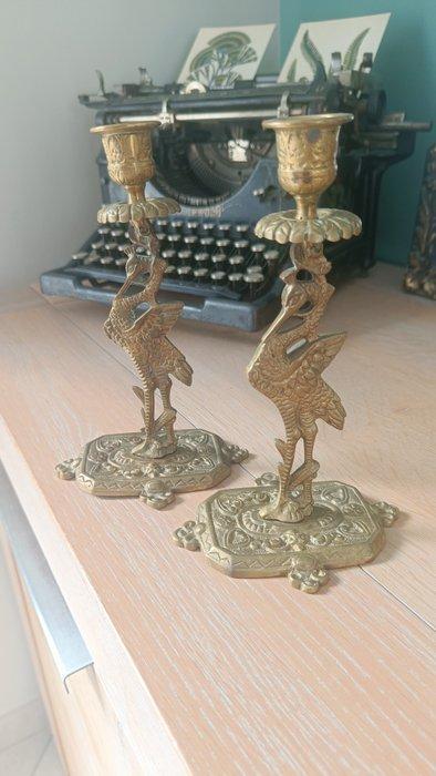 Kaarsenhouder (2) - Zinklegering, Antiek en Kunst, Curiosa en Brocante