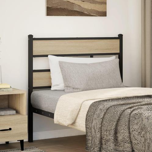 vidaXL Tête de lit chêne sonoma 107 cm fer et bois, Maison & Meubles, Chambre à coucher | Lits, Neuf, Envoi