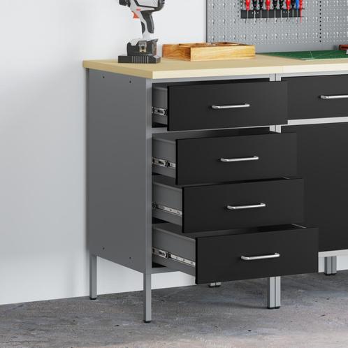 vidaXL Werkbank Zwart 50x55x85 cm Staal, Doe-het-zelf en Bouw, Werkbanken, Nieuw, Verzenden