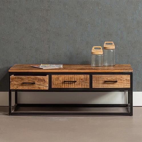 Salontafel Mangohout Owen 120 cm, Huis en Inrichting, Tafels | Salontafels, 50 tot 100 cm, 100 tot 150 cm, Overige vormen, Nieuw